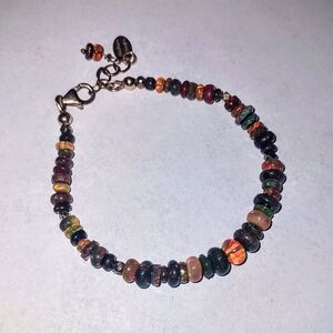 Real Black Opal Handmade Gemstone Bracelet